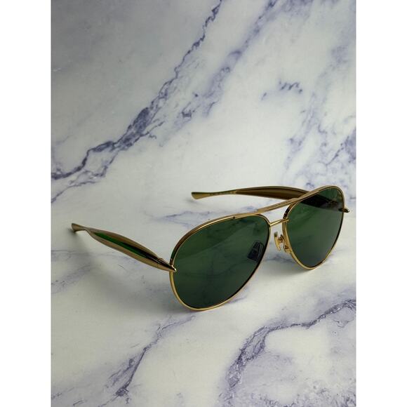 NEW Bottega Veneta BV1305S Sardine Gold Green Aviator main image 5